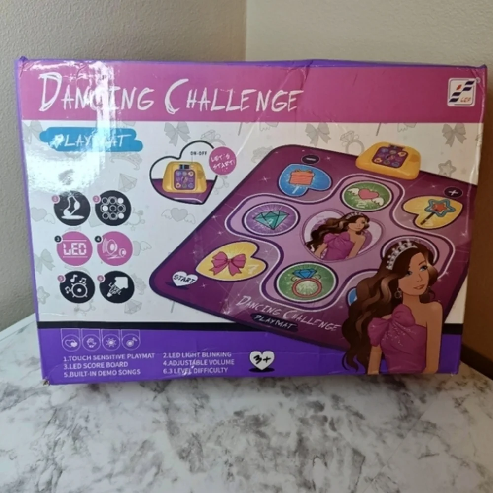 Princess Dancing Challenge Playmat - LED Musical Dance Pad for Kids